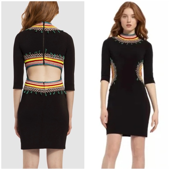 ALICE + OLIVIA Tamson Embroidered Cut Out Mini Dress - Picture 5 of 12
